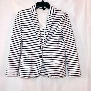 J. Crew Striped Knit Blazer Blue & White Size XS